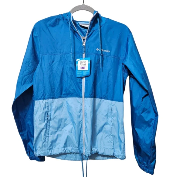 Columbia Two-Tone Blue Hooded Windbreaker Jacket Dark Cyan NEW Womens - Picture 6 of 6